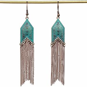 Boheme Turquoise and Bronze Geometric Earrings